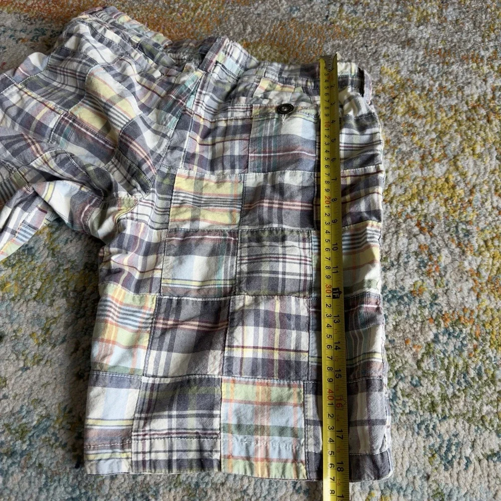 AMERICAN EAGLE Vintage Patchwork Madras Plaid Shorts Size 30 Prep Fit